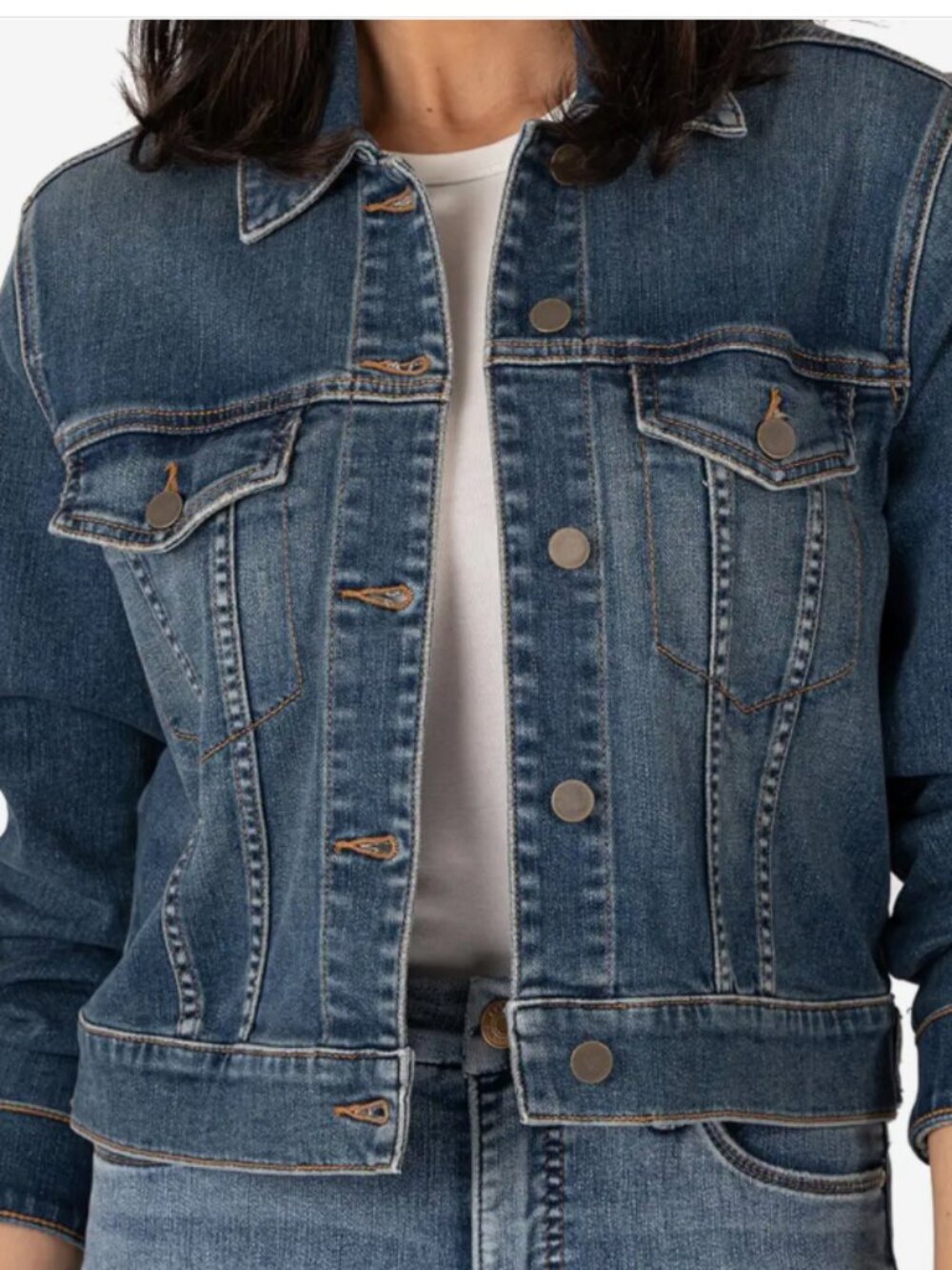 Kut From The Kloth Julia Cropped Denim Jacket (L)